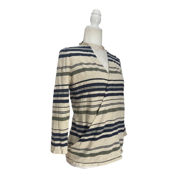 NWT Paul Costelloe Wrap Sweater Linen Striped Jumper Women’s - Picture 3 of 8